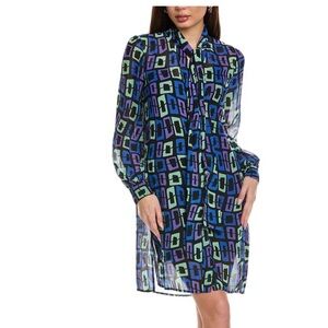 DVF PRUE DRESS - Chain Dream Violet - Chic Geometric Print Dress